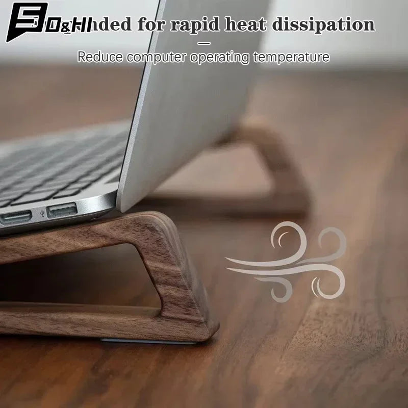 Ergonomic Bamboo Vertical Laptop Stand - Stylish Wooden Holder for MacBook, Dell, HP & More - Space-Saving Desktop Organizer for 10-17 Inch Laptops & Tablets