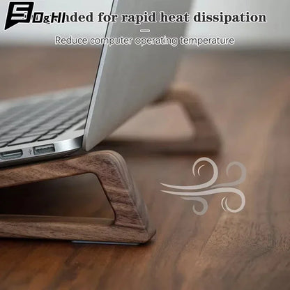 Ergonomic Bamboo Vertical Laptop Stand - Stylish Wooden Holder for MacBook, Dell, HP & More - Space-Saving Desktop Organizer for 10-17 Inch Laptops & Tablets