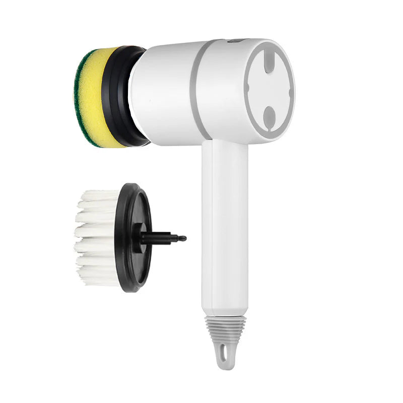 Electric Cleaning Brush USB Rechargeable - Wireless Automatic Spinning Scrubber with Replaceable Brush Heads for Kitchen Bathroom Bathtub and Tile Cleaning (1200mAh)