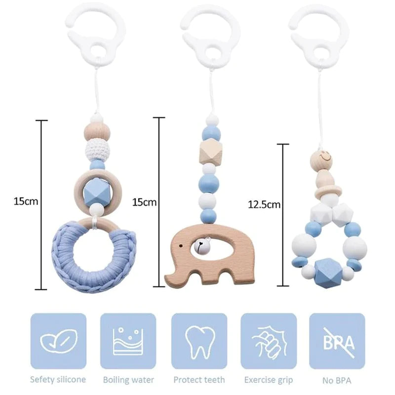 Deluxe Wooden Baby Play Gym Set with Rattle Toys - Perfect for Newborns and Nursery Decor
