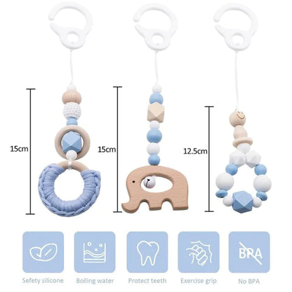 Deluxe Wooden Baby Play Gym Set with Rattle Toys - Perfect for Newborns and Nursery Decor