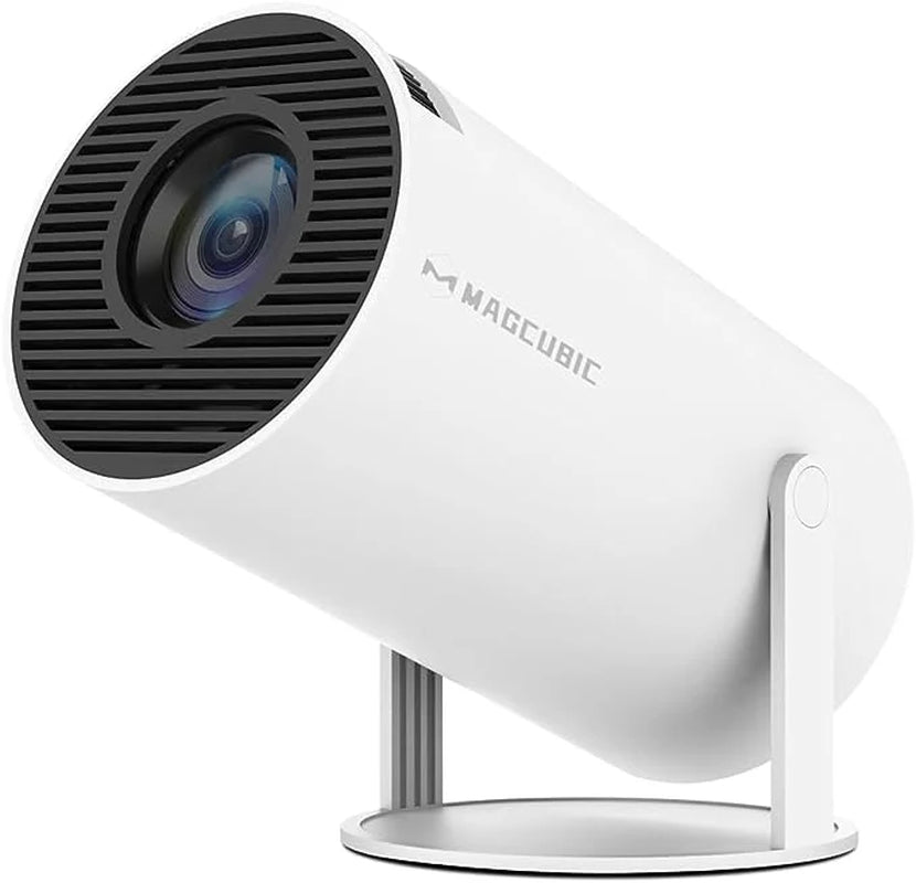 Compact Home Theater Mini Projector - Compatible with Phones, Laptops & Streaming Devices - Perfect for Indoor & Outdoor Use - Sleek White Design
