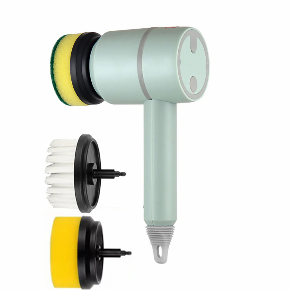 Electric Cleaning Brush USB Rechargeable - Wireless Automatic Spinning Scrubber with Replaceable Brush Heads for Kitchen Bathroom Bathtub and Tile Cleaning (1200mAh)