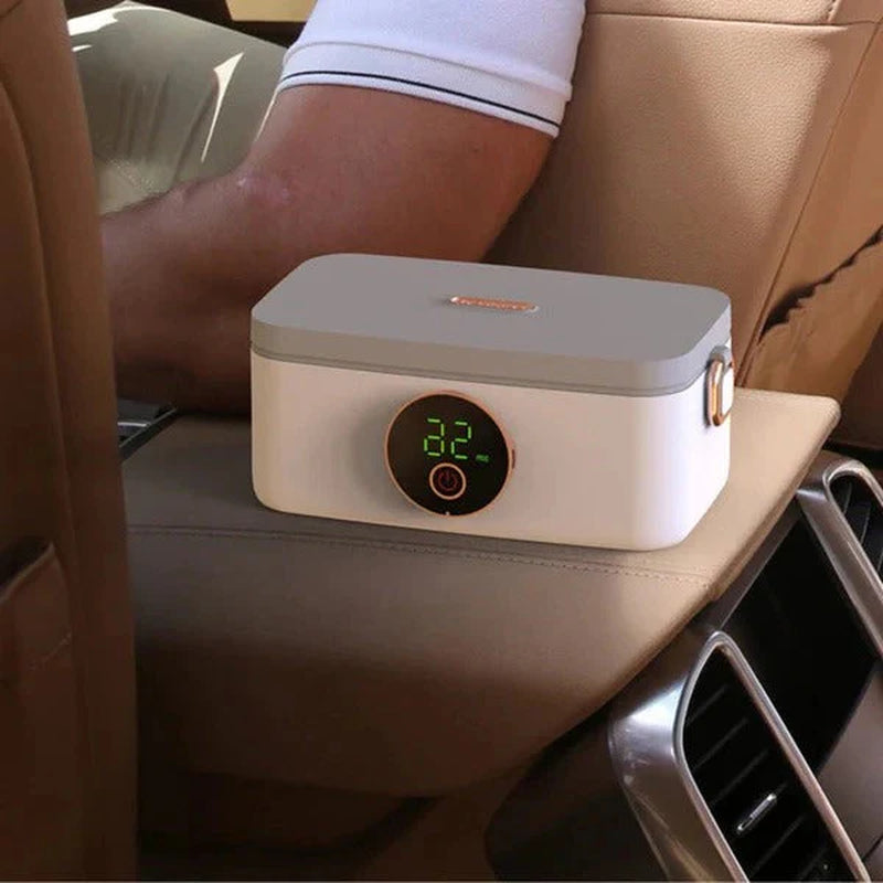 Rechargeable Wireless Heated Lunch Box - 16000mAh Portable Food Warmer with 5 Heat Settings - 33.8oz Capacity - Perfect for On-the-Go Meals