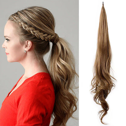 18" Clip-In Ponytail Hair Extension - Heat Resistant Synthetic Fiber with Claw Clip & Wrap Strap - Natural Matte Finish, Lightweight & Reusable