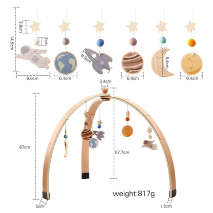 Deluxe Wooden Baby Play Gym Set with Rattle Toys - Perfect for Newborns and Nursery Decor