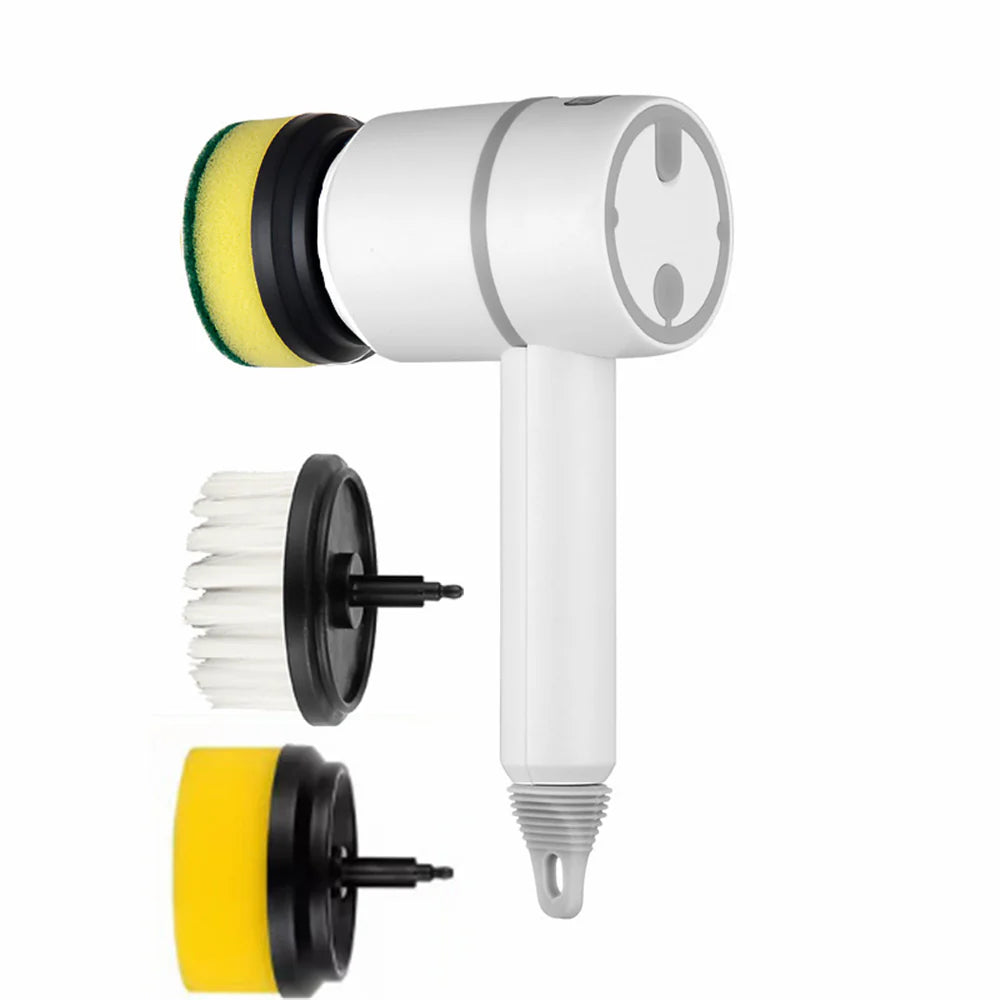 Electric Cleaning Brush USB Rechargeable - Wireless Automatic Spinning Scrubber with Replaceable Brush Heads for Kitchen Bathroom Bathtub and Tile Cleaning (1200mAh)