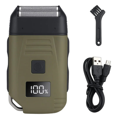 Ultimate Men's USB Rechargeable Electric Shaver - Dual Foil Blades, LED Display, IPX6 Waterproof, Perfect for Wet/Dry Use & Travel Lock