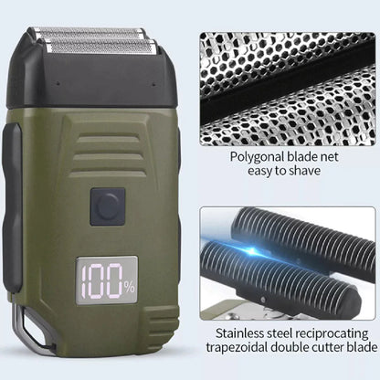 Ultimate Men's USB Rechargeable Electric Shaver - Dual Foil Blades, LED Display, IPX6 Waterproof, Perfect for Wet/Dry Use & Travel Lock