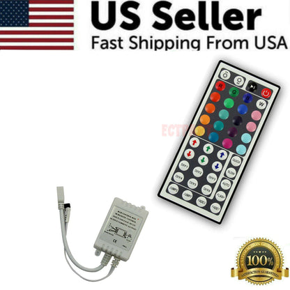 Vibrant 32FT RGB LED Strip Lights with 44-Key Remote - Waterproof & Flexible for Indoor/Outdoor Ambiance