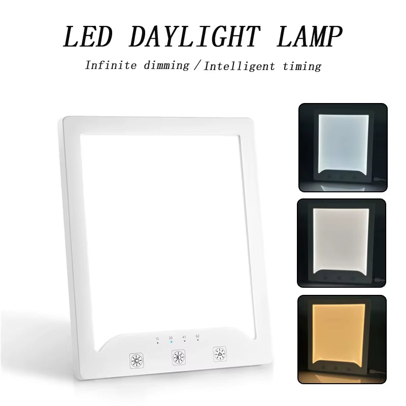 Full Spectrum SAD Lamp 10,000 Lux – Tunable Brightness & Color Temperature for Seasonal Mood Support – Desk & Home Therapy Light