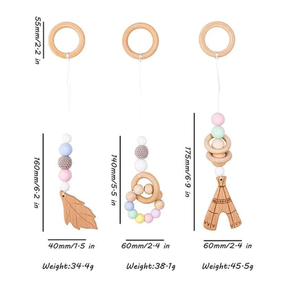 Deluxe Wooden Baby Play Gym Set with Rattle Toys - Perfect for Newborns and Nursery Decor