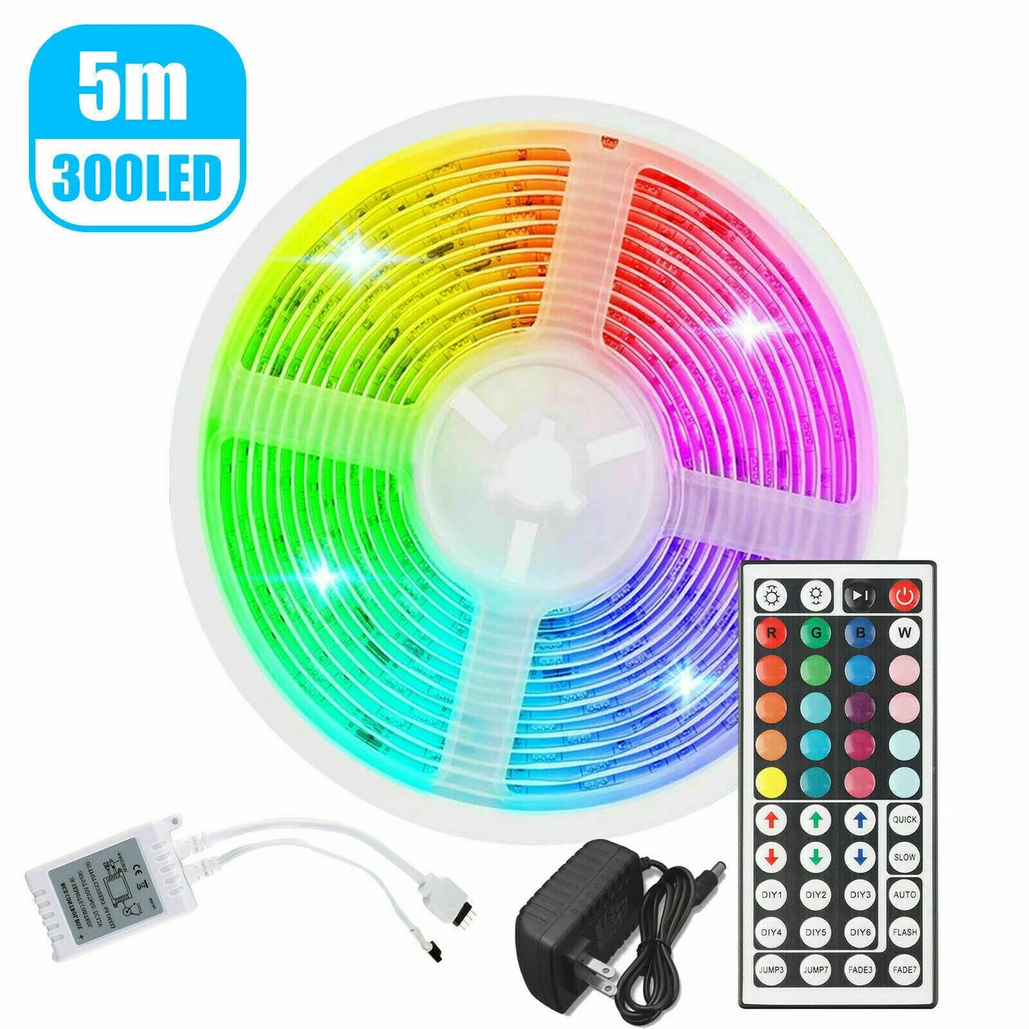 Vibrant 32FT RGB LED Strip Lights with 44-Key Remote - Waterproof & Flexible for Indoor/Outdoor Ambiance
