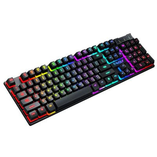 RGB Mechanical Feel USB Wired Gaming Keyboard - Full Size with Floating Keycap Design