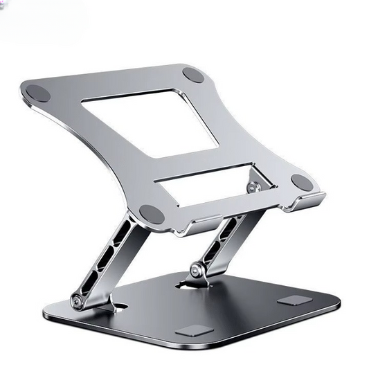 Adjustable Aluminum Laptop Stand for Desk & Bed — Foldable Cooling Support for Laptops & Tablets Up to 17", Ergonomic Height & Angle, Portable Non-Slip Design