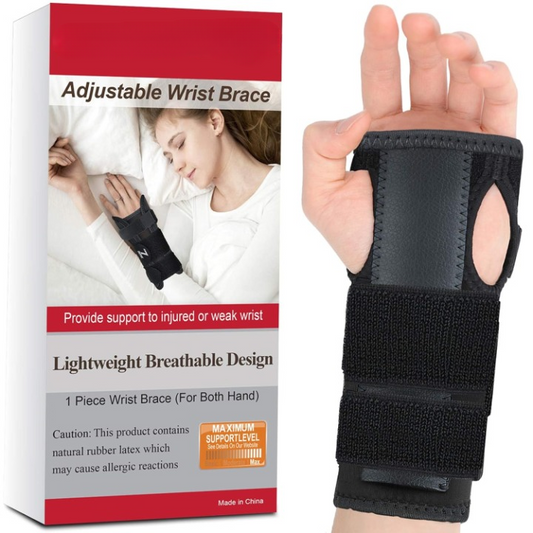 Carpal Tunnel Wrist Brace with Removable Metal Splint – Night Sleep Wrist Support for Tendonitis, Arthritis & Sports Injuries – Breathable Adjustable Hand Brace for Men & Women (Fits Left & Right, Large)