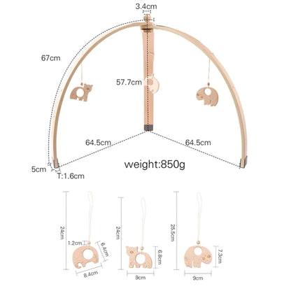 Deluxe Wooden Baby Play Gym Set with Rattle Toys - Perfect for Newborns and Nursery Decor