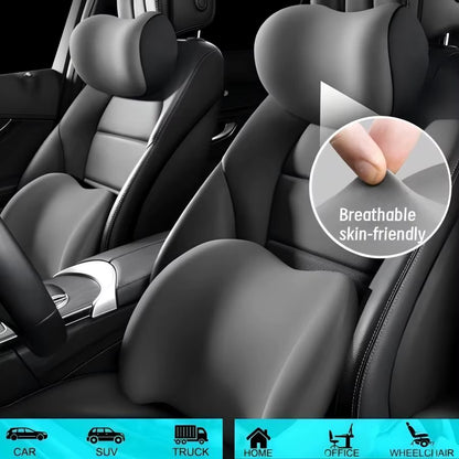 Ergonomic Lumbar Support Cushion - Memory Foam Back Pain Relief for Office Chair, Car & Desk Workers