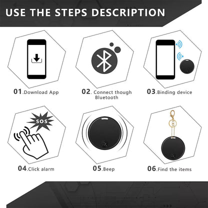 Bluetooth Mini Key Finder Tracker Tag with App Control - Compact Item Locator for Keys Wallets Bags and Pets with Separation Alerts and Two-Way Find