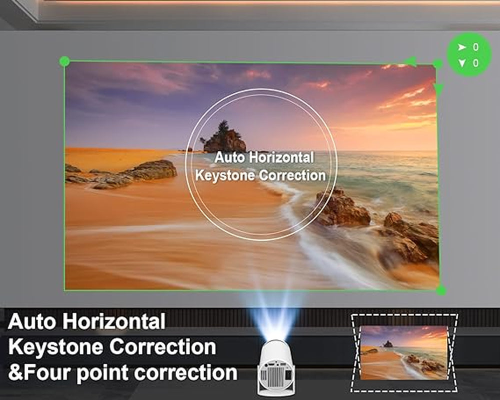 Compact Home Theater Mini Projector - Compatible with Phones, Laptops & Streaming Devices - Perfect for Indoor & Outdoor Use - Sleek White Design