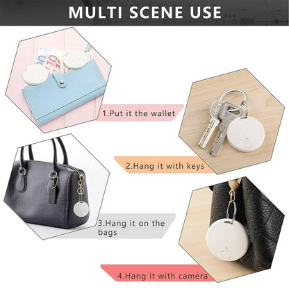Bluetooth Mini Key Finder Tracker Tag with App Control - Compact Item Locator for Keys Wallets Bags and Pets with Separation Alerts and Two-Way Find