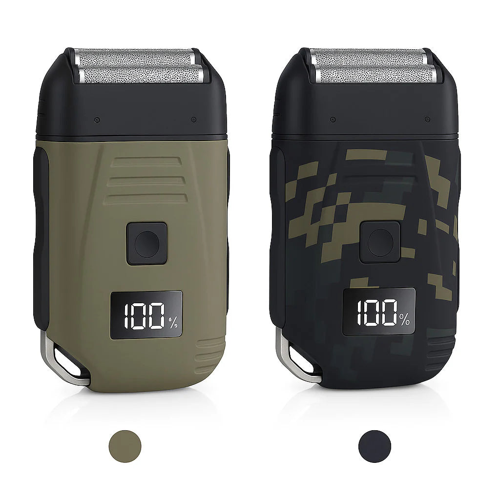 Ultimate Men's USB Rechargeable Electric Shaver - Dual Foil Blades, LED Display, IPX6 Waterproof, Perfect for Wet/Dry Use & Travel Lock