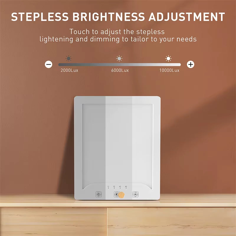 Full Spectrum SAD Lamp 10,000 Lux – Tunable Brightness & Color Temperature for Seasonal Mood Support – Desk & Home Therapy Light