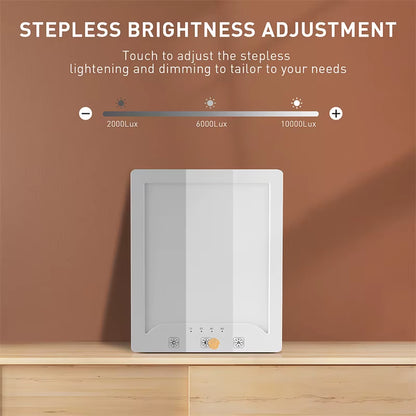 Full Spectrum SAD Lamp 10,000 Lux – Tunable Brightness & Color Temperature for Seasonal Mood Support – Desk & Home Therapy Light