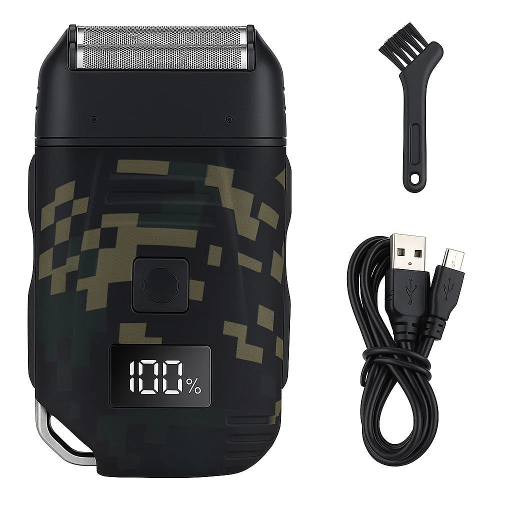 Ultimate Men's USB Rechargeable Electric Shaver - Dual Foil Blades, LED Display, IPX6 Waterproof, Perfect for Wet/Dry Use & Travel Lock