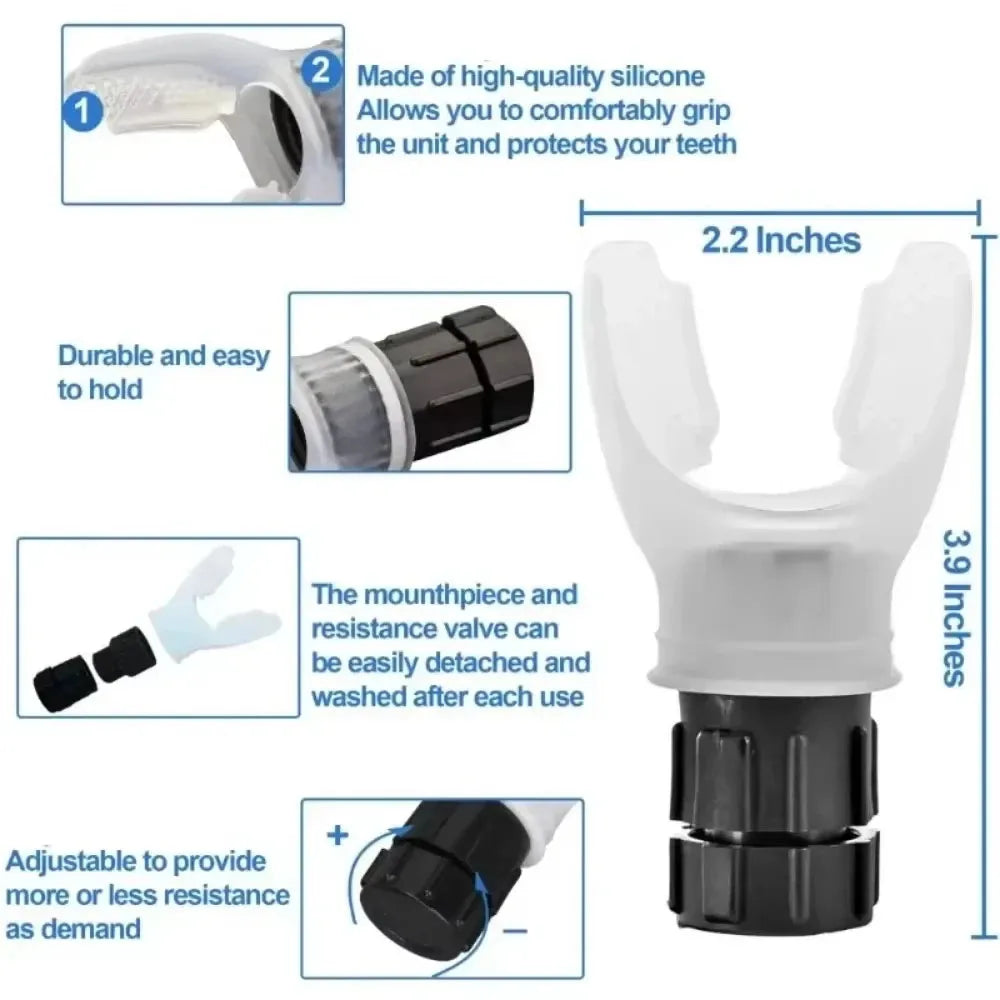 Enhance Your Lung Capacity: Adjustable Resistance Portable Breathing Trainer