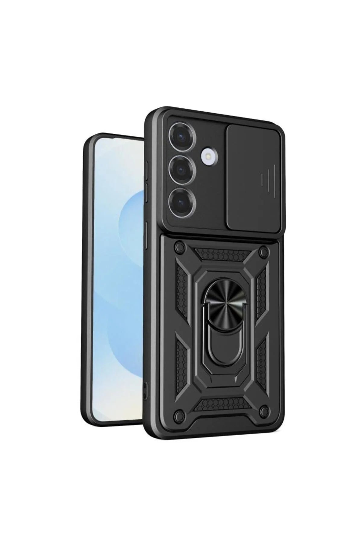 Samsung Galaxy S26 Heavy Duty Case with Magnetic Ring Stand & Slide Camera Cover - Ultimate Lens Protection