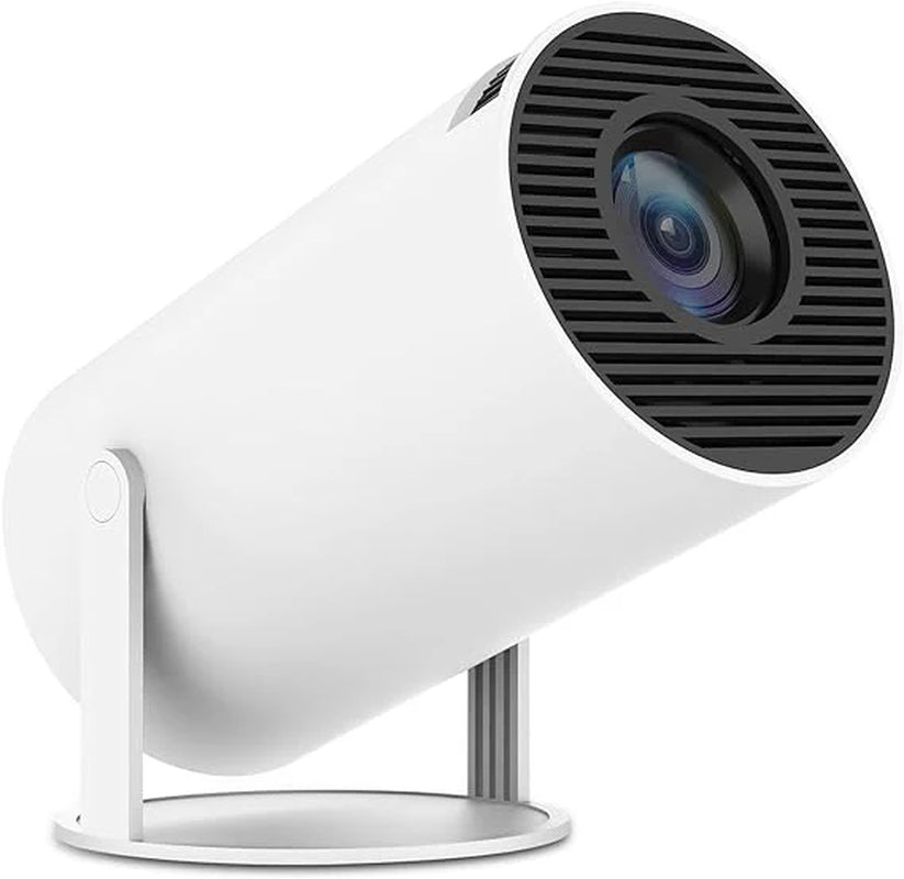 Compact Home Theater Mini Projector - Compatible with Phones, Laptops & Streaming Devices - Perfect for Indoor & Outdoor Use - Sleek White Design