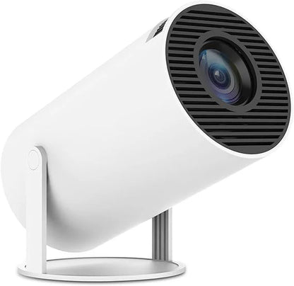 Compact Home Theater Mini Projector - Compatible with Phones, Laptops & Streaming Devices - Perfect for Indoor & Outdoor Use - Sleek White Design