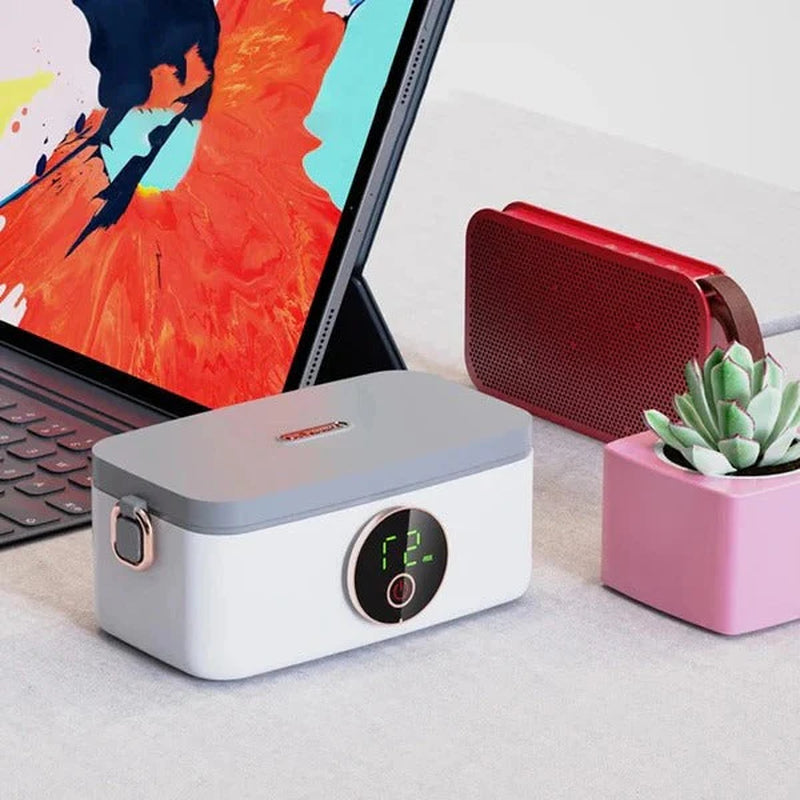 Rechargeable Wireless Heated Lunch Box - 16000mAh Portable Food Warmer with 5 Heat Settings - 33.8oz Capacity - Perfect for On-the-Go Meals