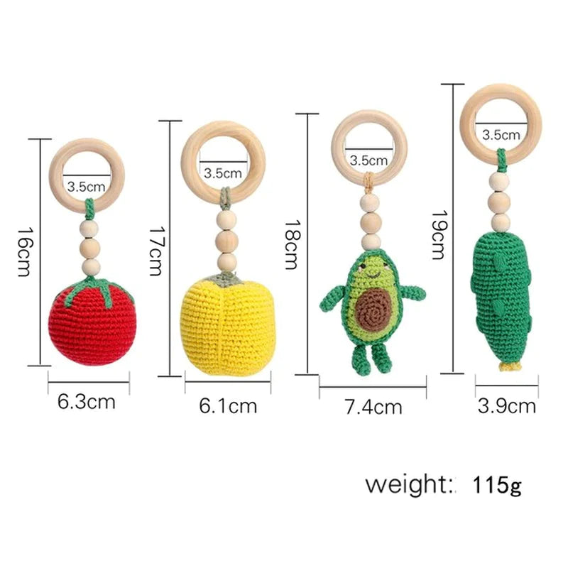 Deluxe Wooden Baby Play Gym Set with Rattle Toys - Perfect for Newborns and Nursery Decor