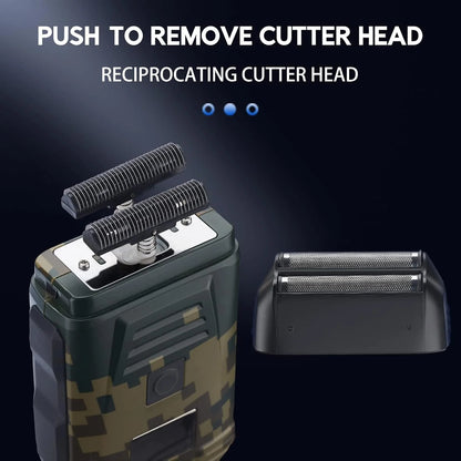 Ultimate Men's USB Rechargeable Electric Shaver - Dual Foil Blades, LED Display, IPX6 Waterproof, Perfect for Wet/Dry Use & Travel Lock