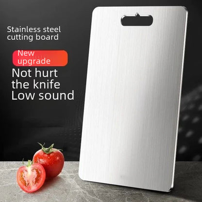 Stainless Steel Cutting Board Double-Sided Food Grade Chopping Board - Heavy Duty Mold Resistant Kitchen Board for Fruits Vegetables and Meat Preparation