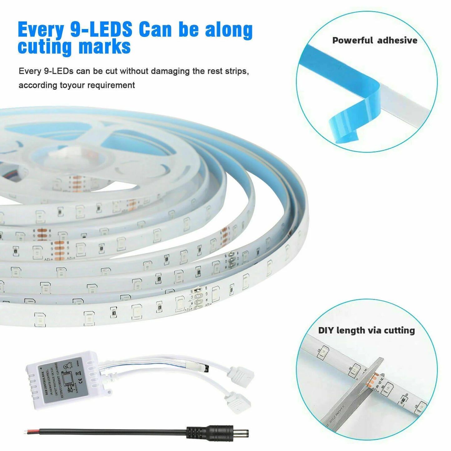 Vibrant 32FT RGB LED Strip Lights with 44-Key Remote - Waterproof & Flexible for Indoor/Outdoor Ambiance