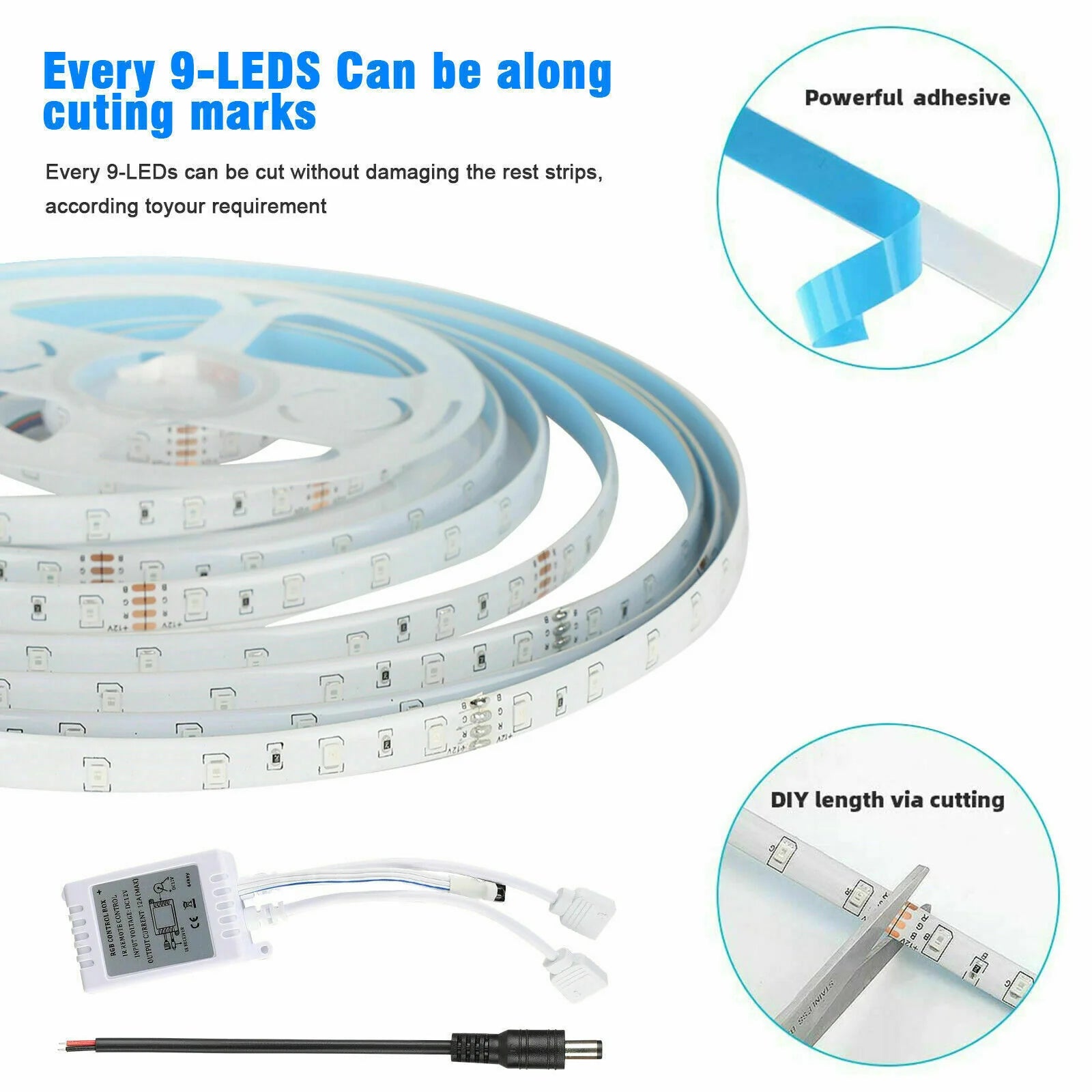 Vibrant 32FT RGB LED Strip Lights with 44-Key Remote - Waterproof & Flexible for Indoor/Outdoor Ambiance