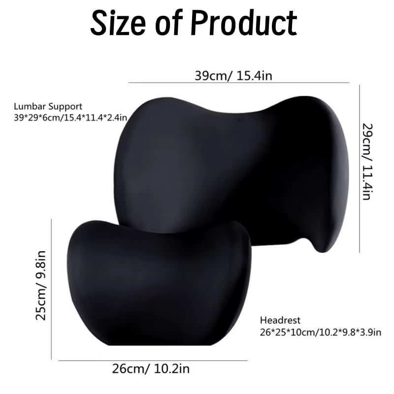 Ergonomic Lumbar Support Cushion - Memory Foam Back Pain Relief for Office Chair, Car & Desk Workers