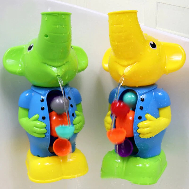 Cute Yellow Duck & Elephant Bath Toys - Fun Waterwheel Spray Tool for Kids!