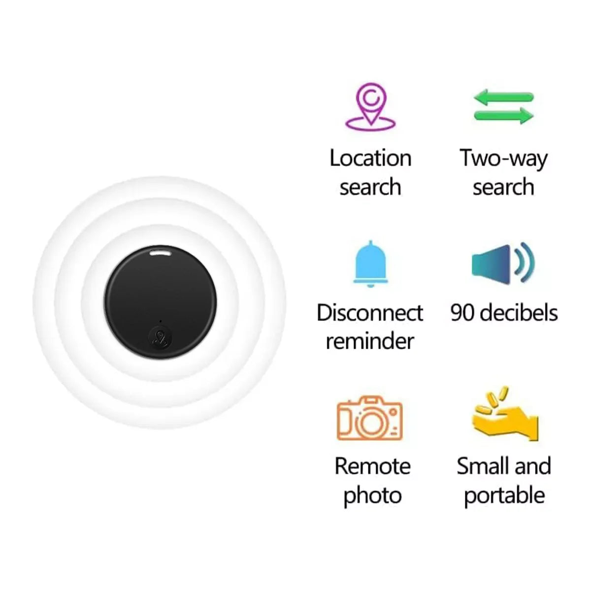 Bluetooth Mini Key Finder Tracker Tag with App Control - Compact Item Locator for Keys Wallets Bags and Pets with Separation Alerts and Two-Way Find