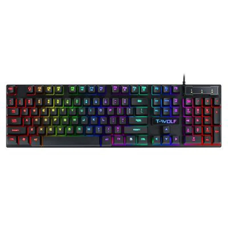 RGB Mechanical Feel USB Wired Gaming Keyboard - Full Size with Floating Keycap Design