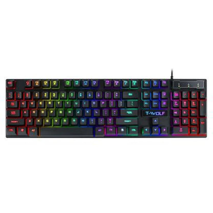 RGB Mechanical Feel USB Wired Gaming Keyboard - Full Size with Floating Keycap Design