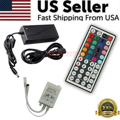 Vibrant 32FT RGB LED Strip Lights with 44-Key Remote - Waterproof & Flexible for Indoor/Outdoor Ambiance