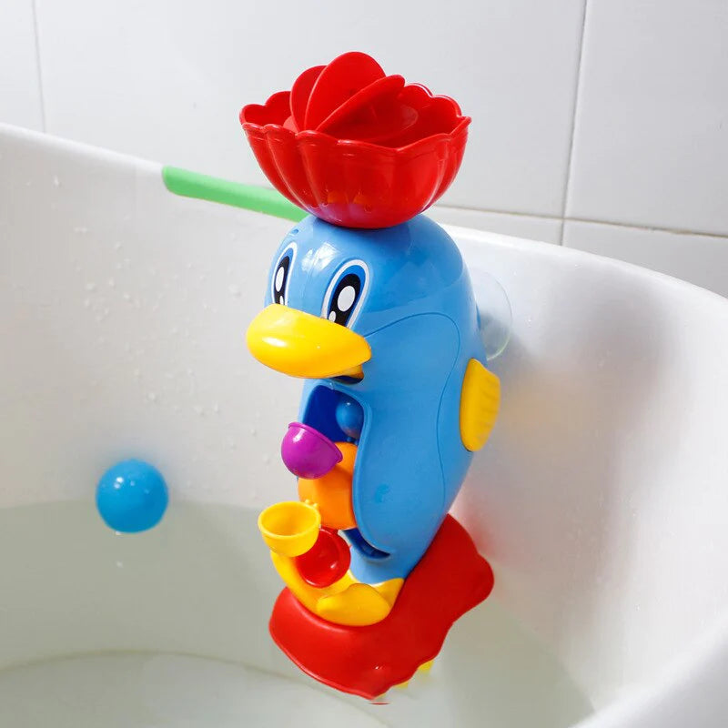Cute Yellow Duck & Elephant Bath Toys - Fun Waterwheel Spray Tool for Kids!