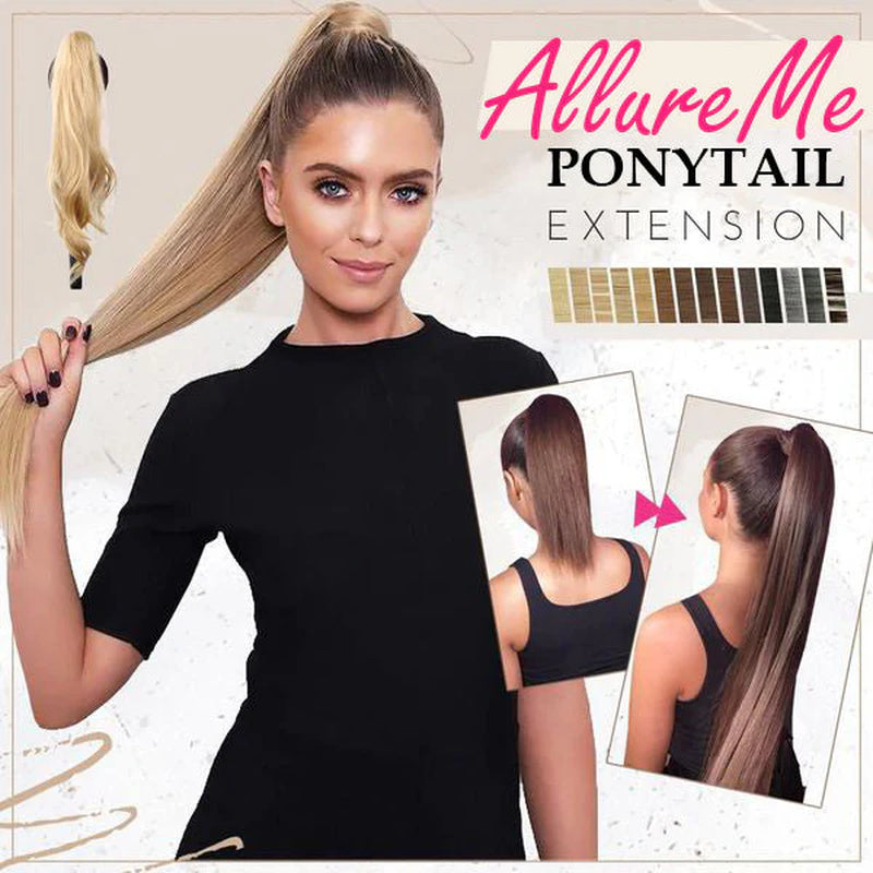 18" Clip-In Ponytail Hair Extension - Heat Resistant Synthetic Fiber with Claw Clip & Wrap Strap - Natural Matte Finish, Lightweight & Reusable