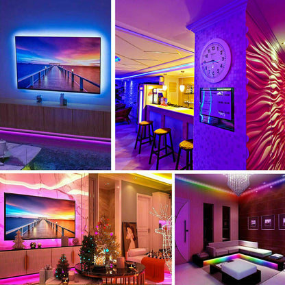 Vibrant 32FT RGB LED Strip Lights with 44-Key Remote - Waterproof & Flexible for Indoor/Outdoor Ambiance