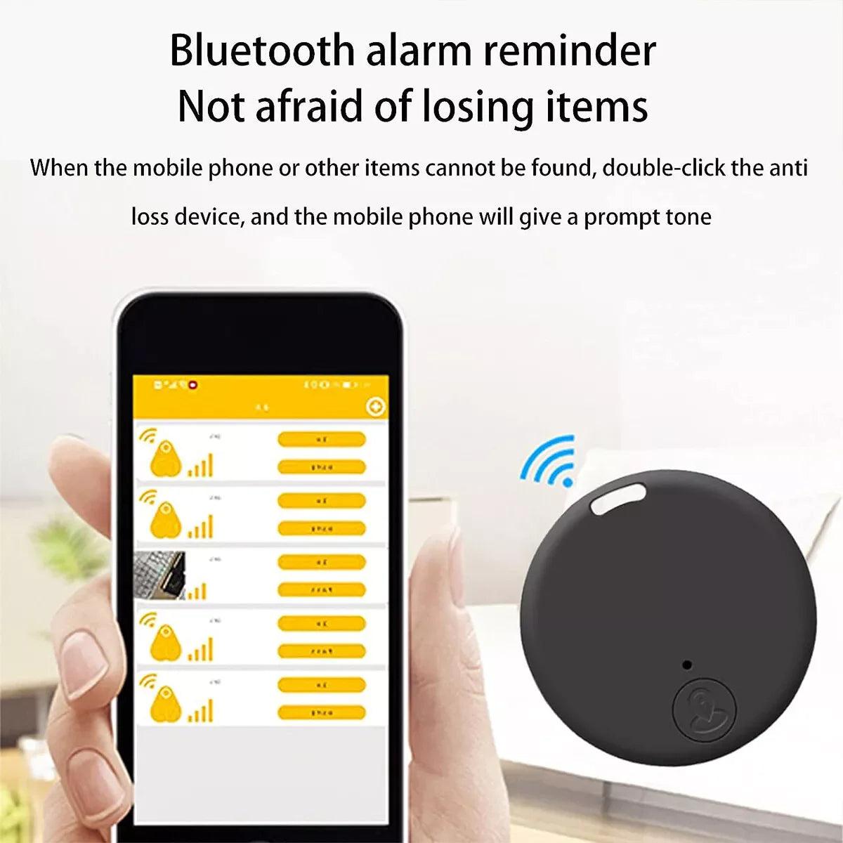 Bluetooth Mini Key Finder Tracker Tag with App Control - Compact Item Locator for Keys Wallets Bags and Pets with Separation Alerts and Two-Way Find
