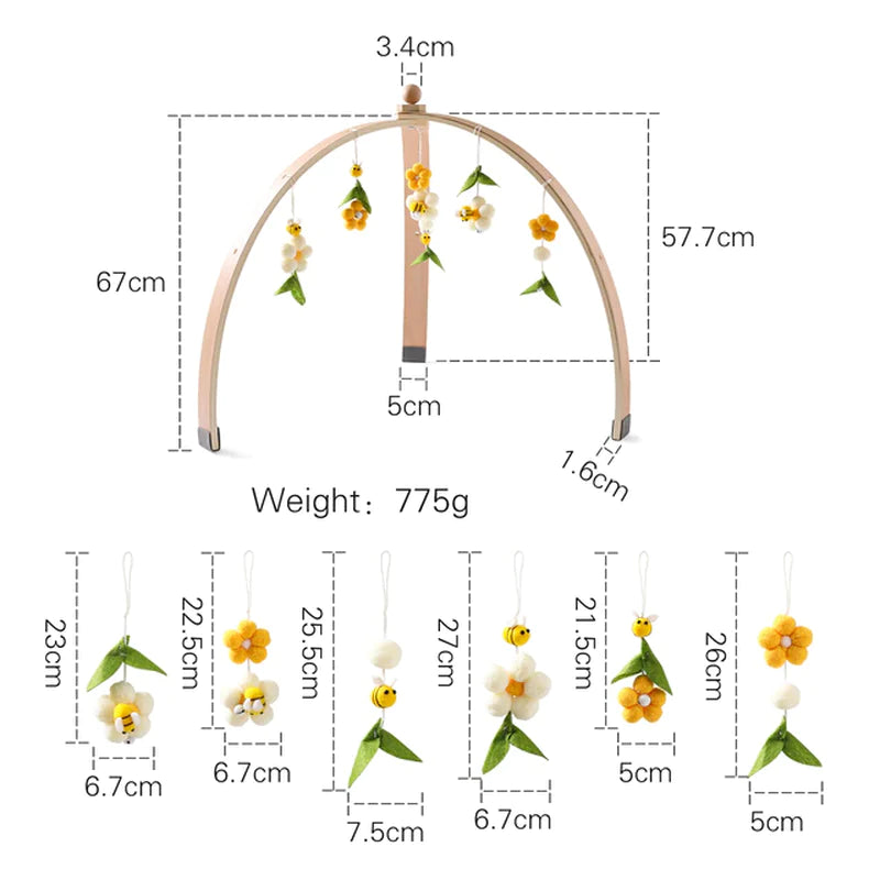 Deluxe Wooden Baby Play Gym Set with Rattle Toys - Perfect for Newborns and Nursery Decor